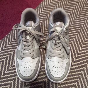 Nike Light Grey and White Dunk Low Sneakers (Women’s)